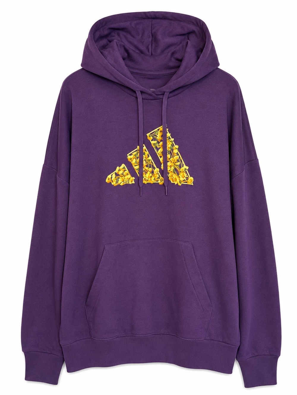 ADIDAS Women’s Floral Logo Hoodie Size L Aurora Plum